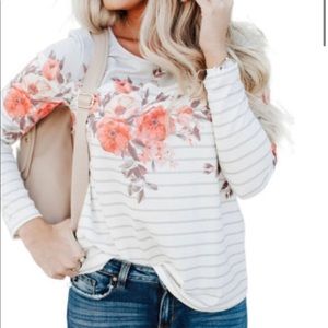 Long sleeve grey striped shirt